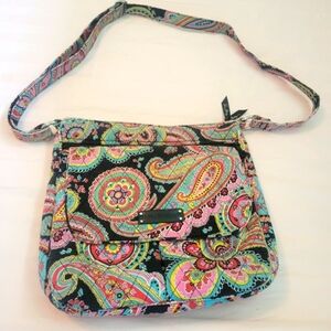 Vera Bradley Pink and Blue Crossbody Bag Quilted Paisley